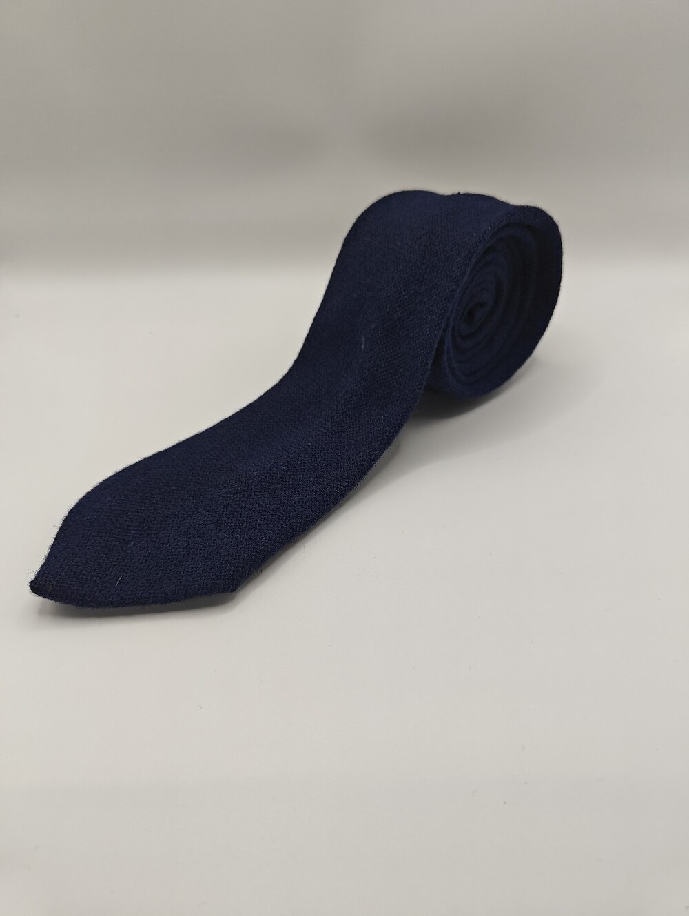 Vintage W. Bill Bond Street London Navy Knit Wool Tie Made in Scotland